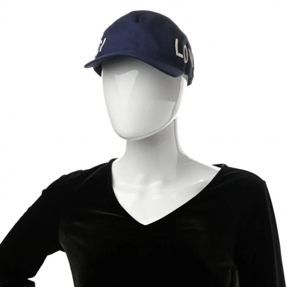 NWT Authentic Gucci Cotton Loved Gucci Baseball Hat L Navy